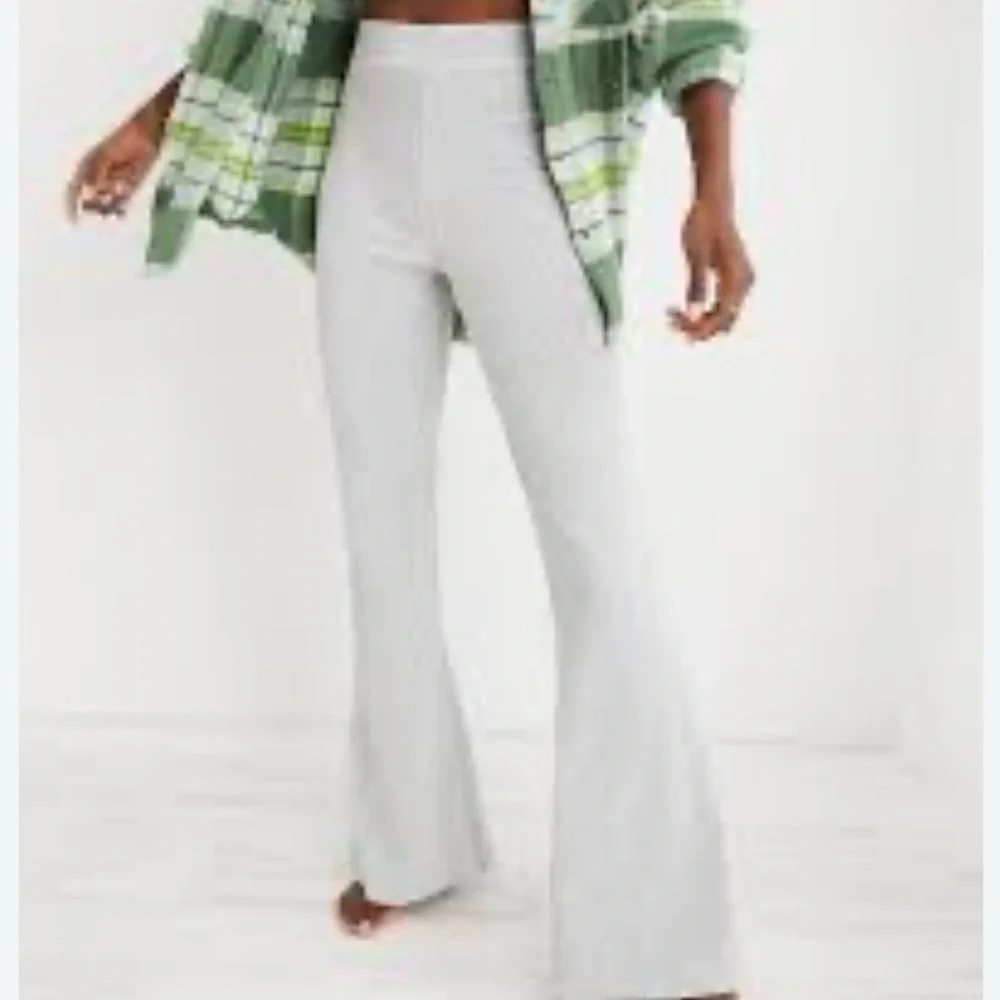 Aerie Light Gray Lounge Flare Pants - Picture 2 of 5